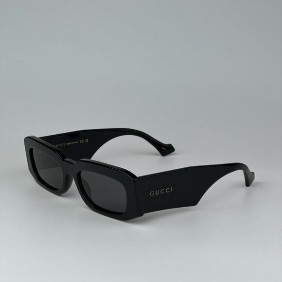 Gucci GG1426S 001 BRAND NEW Sunglasses Black Grey Unisex Rectangle main image 10